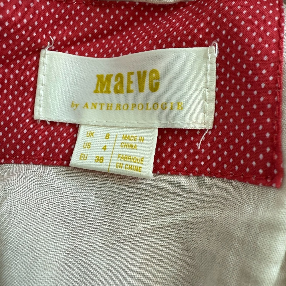 Maeve Red White Tweed Peplum Top Anthropologie - Picture 6 of 8